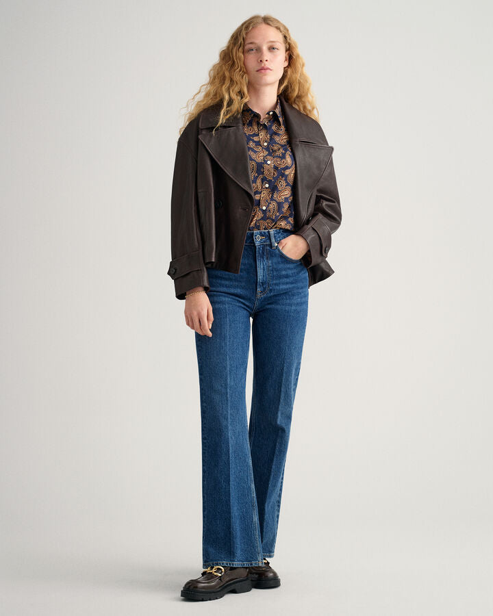 Camisa em voile de algodão com padrão paisley regular fit - GANT