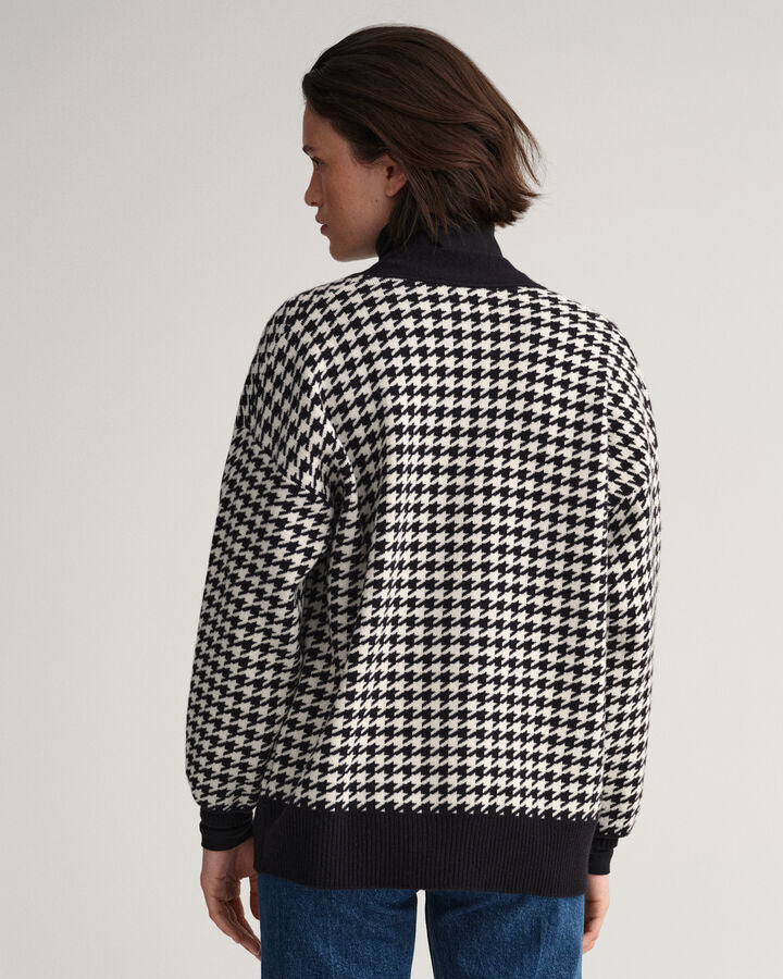 Casaco de malha oversized com padrão Houndstooth - GANT