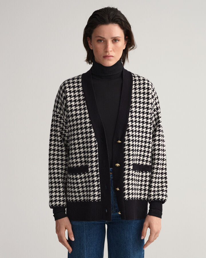 Casaco de malha oversized com padrão Houndstooth - GANT