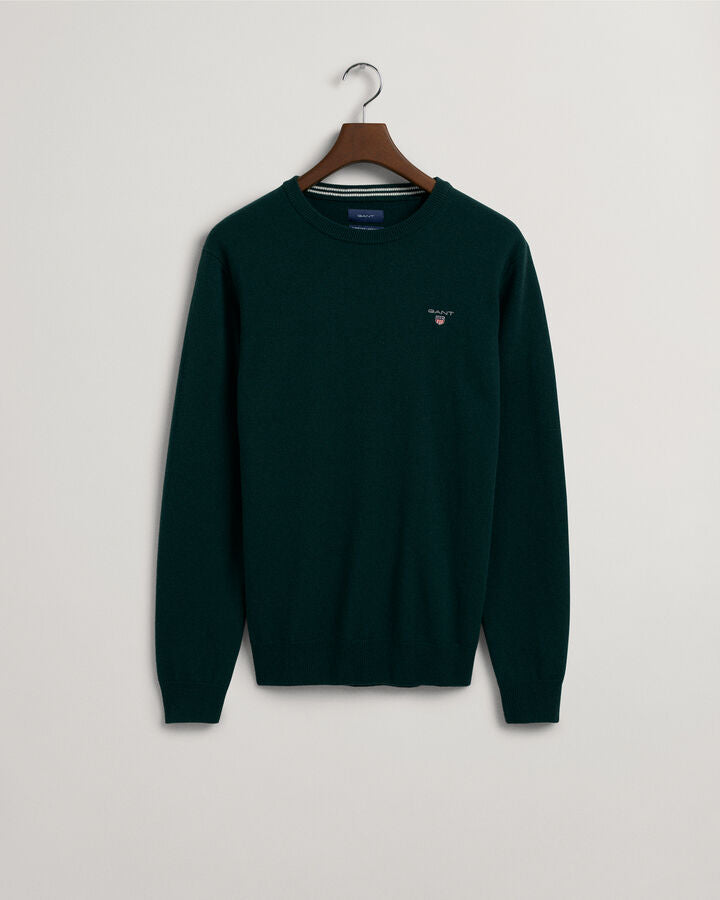 Camisola de malha com decote redondo em lã extrafina - GANT