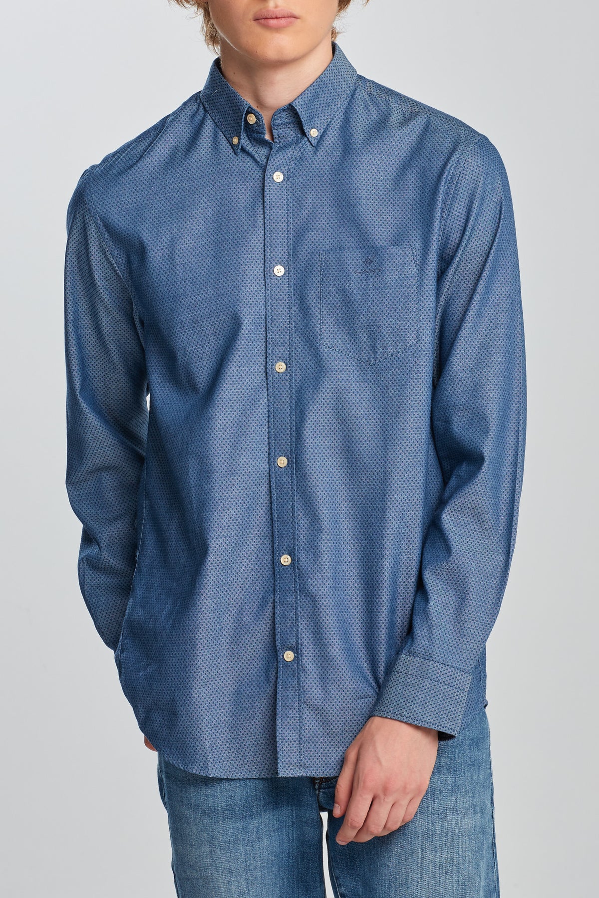Camisas Tp indigo Dobby Slim Fit - GANT