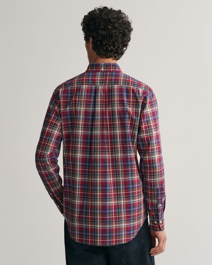Camisa em popelina com padrão axadrezado médio regular fit - GANT