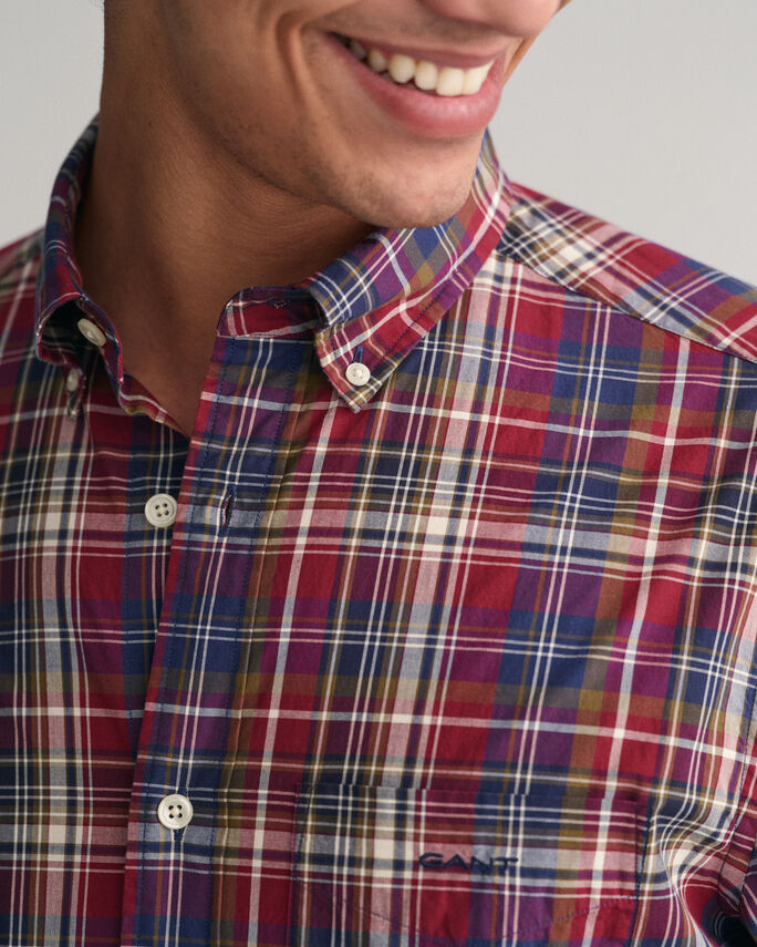Camisa em popelina com padrão axadrezado médio regular fit - GANT