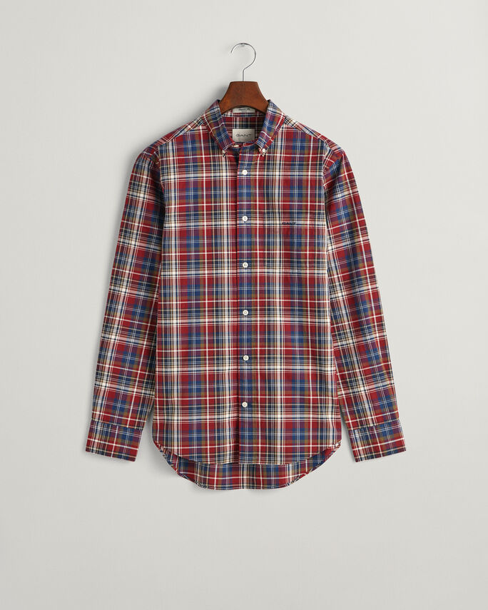 Camisa em popelina com padrão axadrezado médio regular fit - GANT
