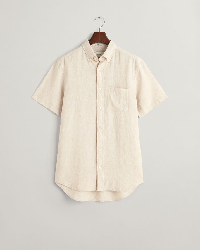 Camisa de linho com manga curta regular fit - GANT