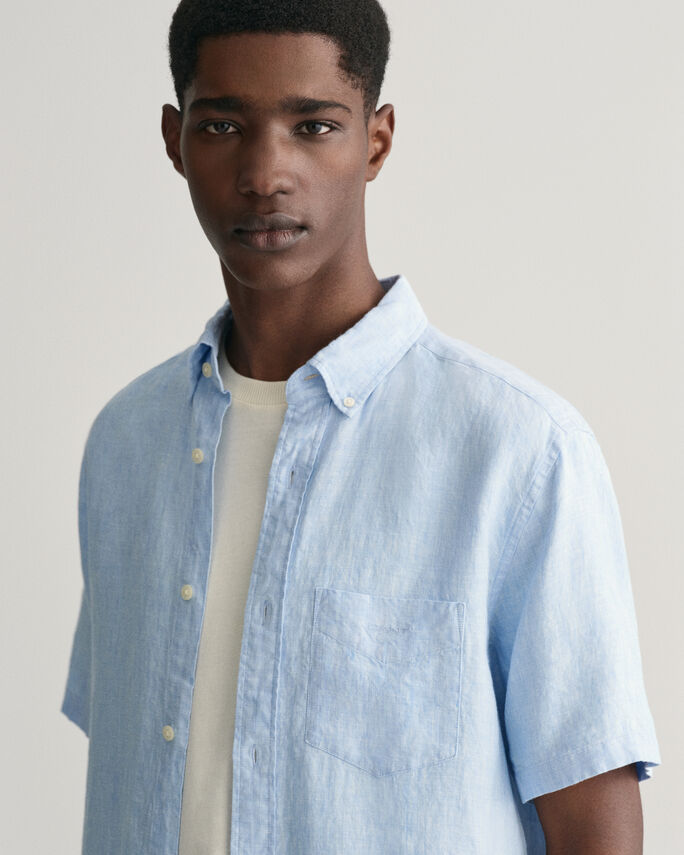 Camisa de linho com manga curta regular fit - GANT