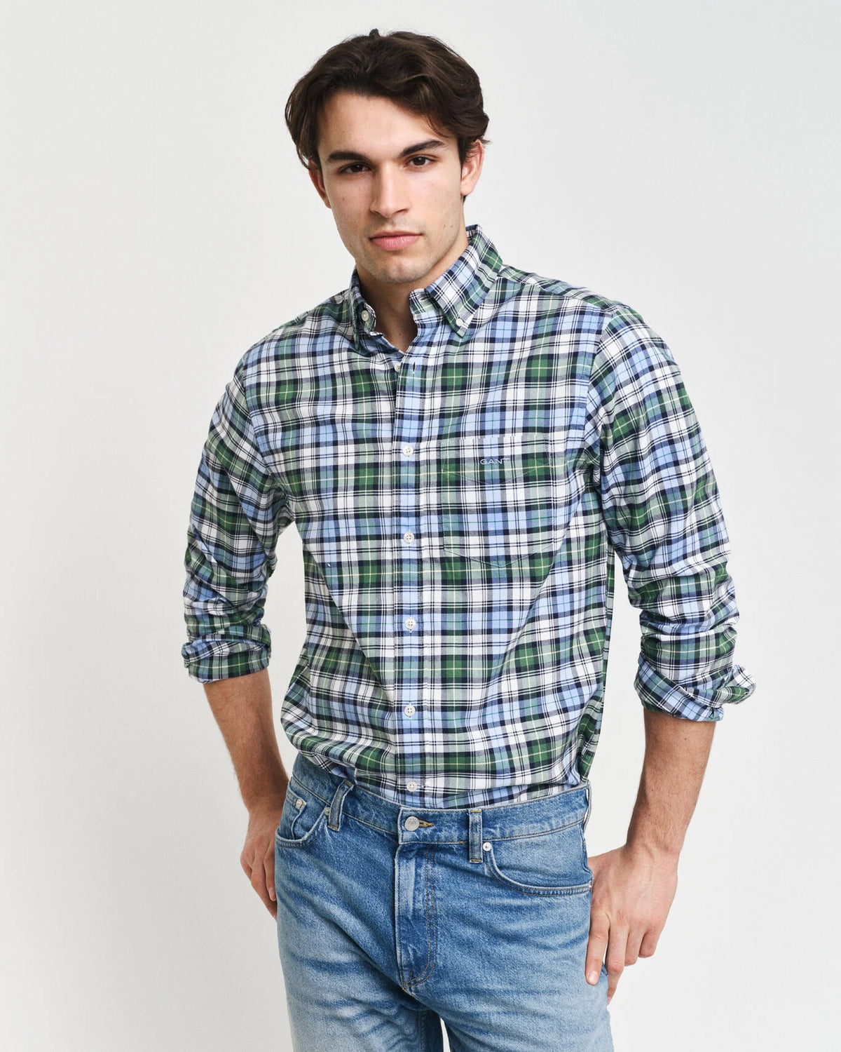 Camisa Oxford Archive com padrão de xadrez regular fit - GANT