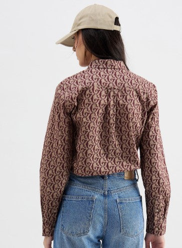 Camisa em voile de algodão com padrão - GANT