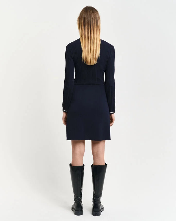 Vestido em malha canelada Contrast - GANT