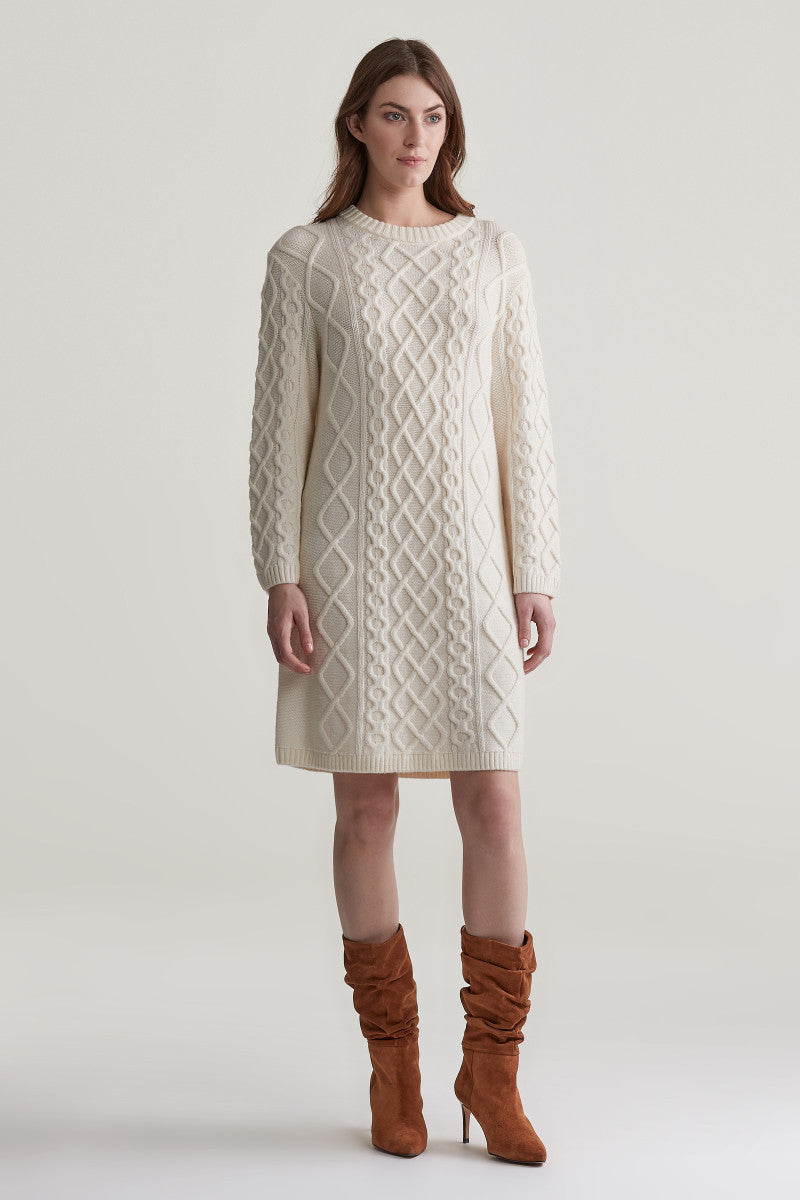 Vestido midi em lã entrançada - GANT