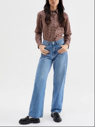 Camisa em voile de algodão com padrão - GANT