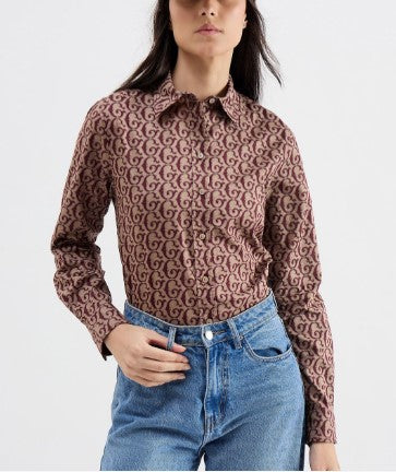 Camisa em voile de algodão com padrão - GANT