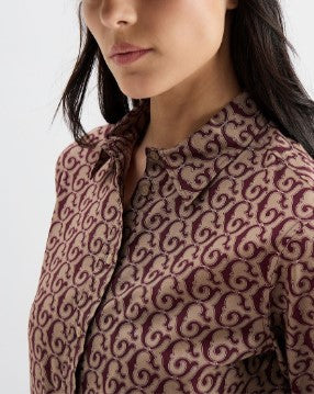 Camisa em voile de algodão com padrão - GANT