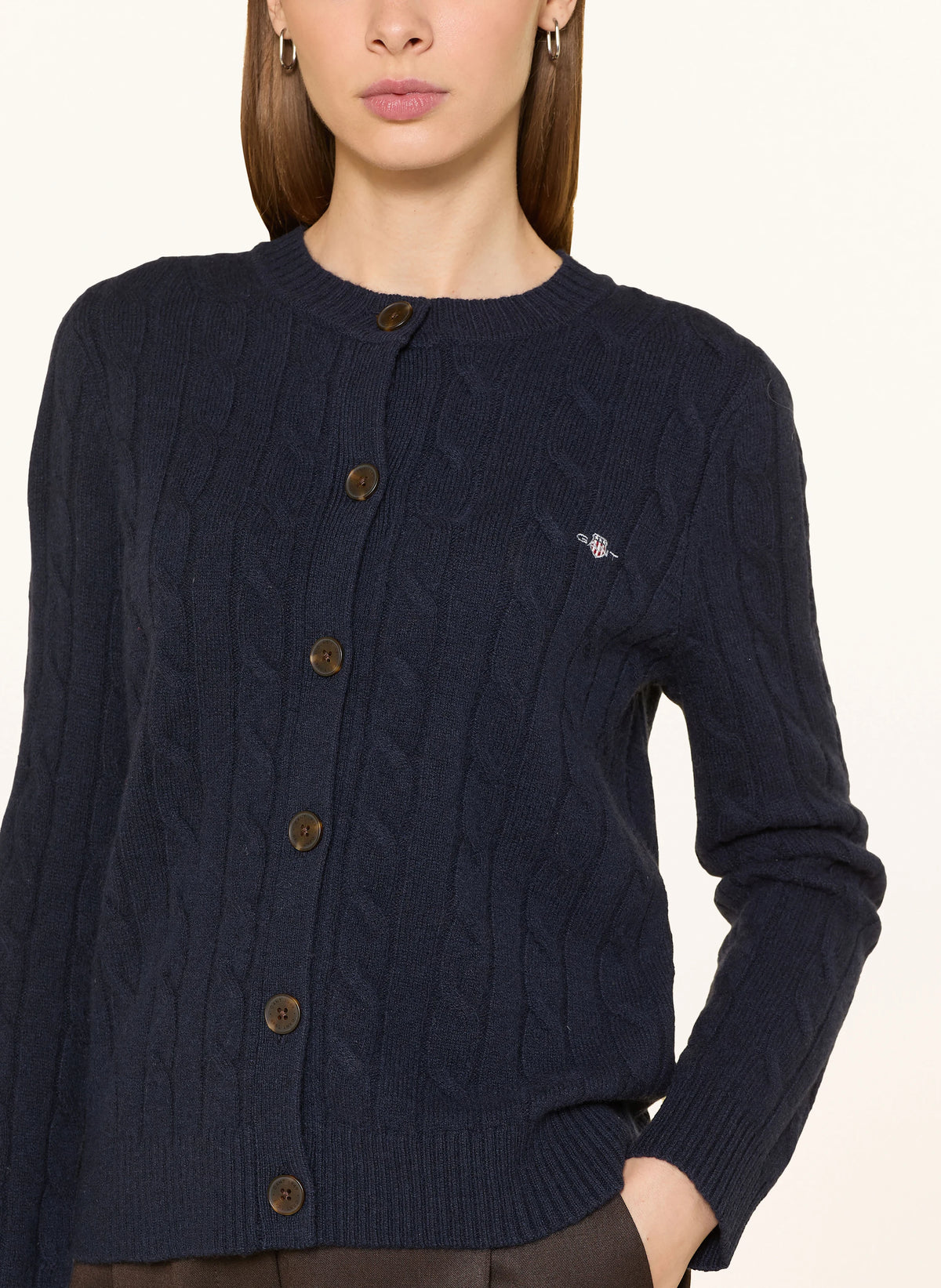 Casaco de malha entrançada em lã - GANT