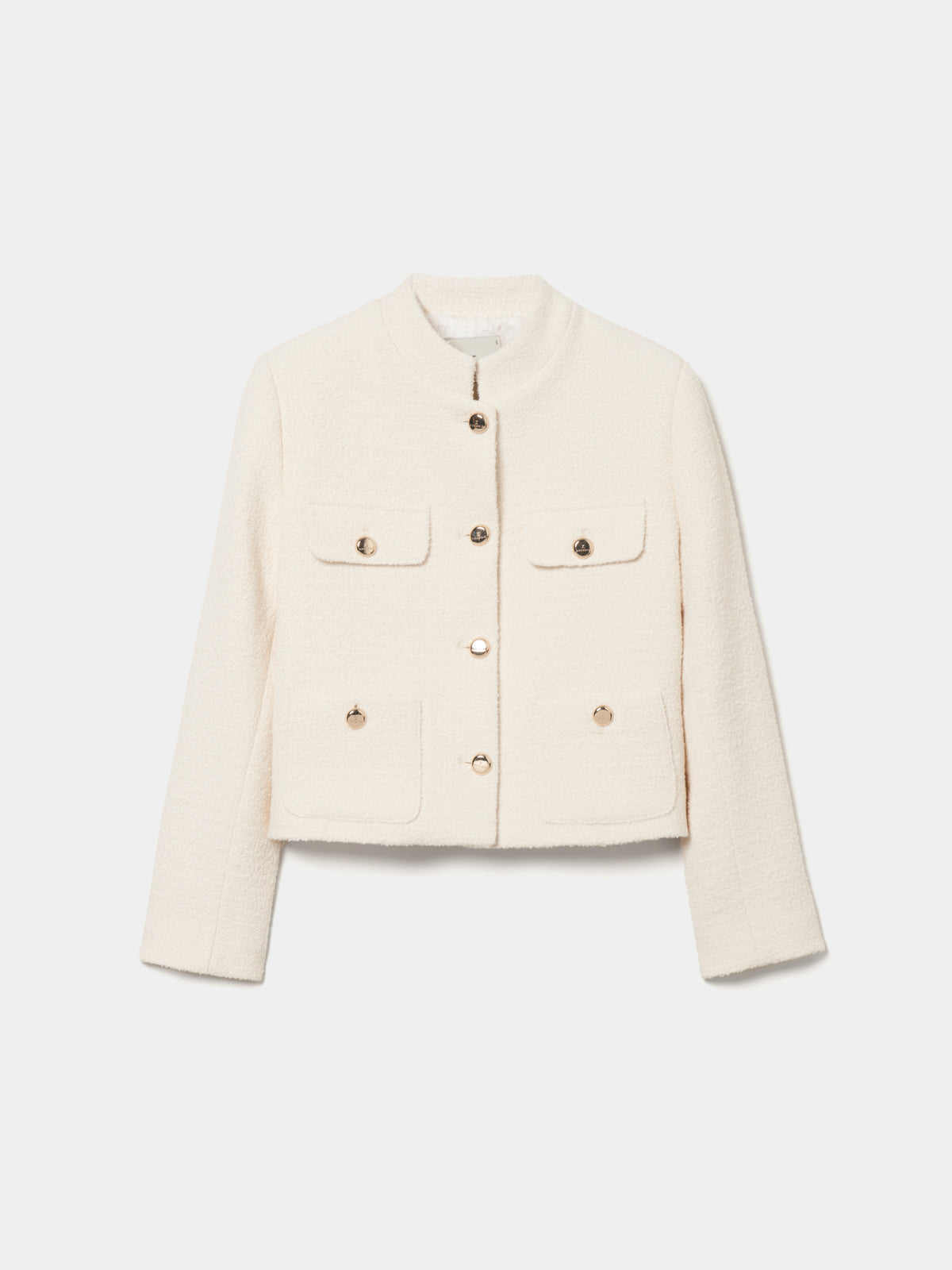 Casaco Tweed curto com botões dourados - DECENIO