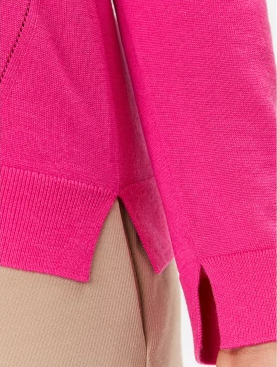 Camisola com gola redonda em lã merino