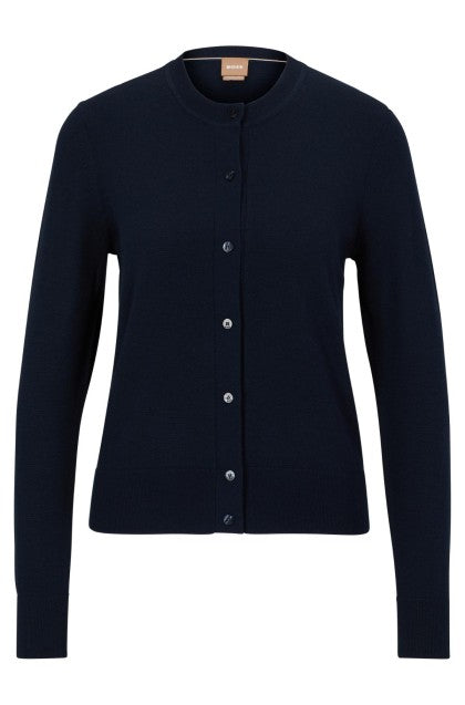 Casaco de lã merino com botões