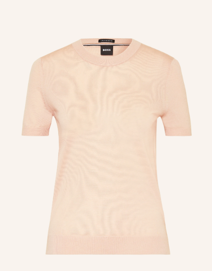 Camisola de manga curta em lã Merino