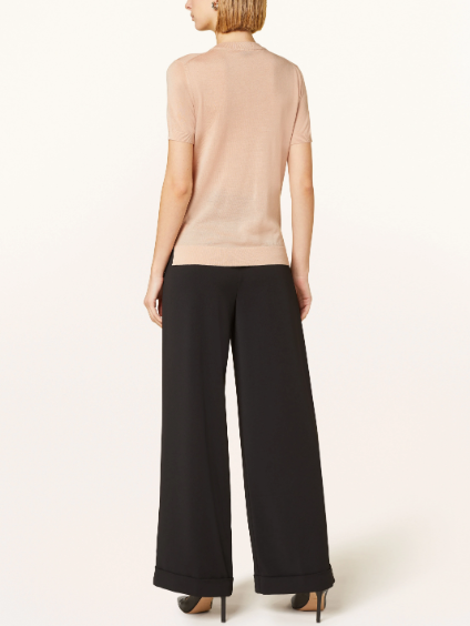 Camisola de manga curta em lã Merino