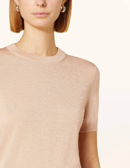 Camisola de manga curta em lã Merino