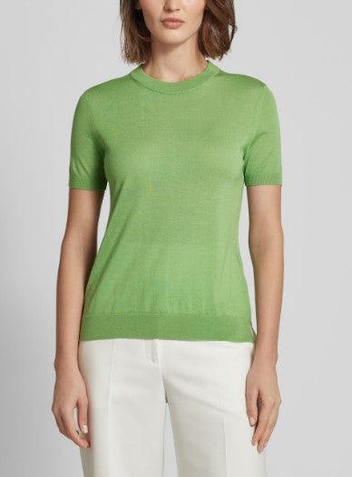 Camisola de manga curta em lã Merino