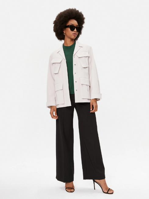 Camisola de manga curta em lã Merino