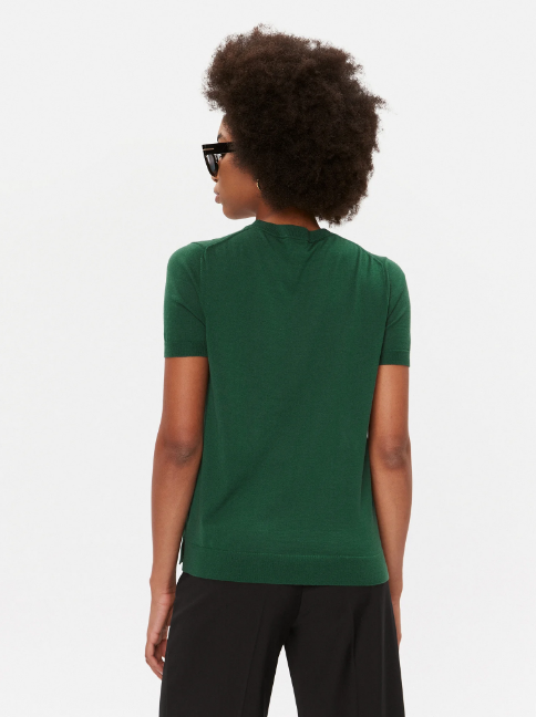 Camisola de manga curta em lã Merino