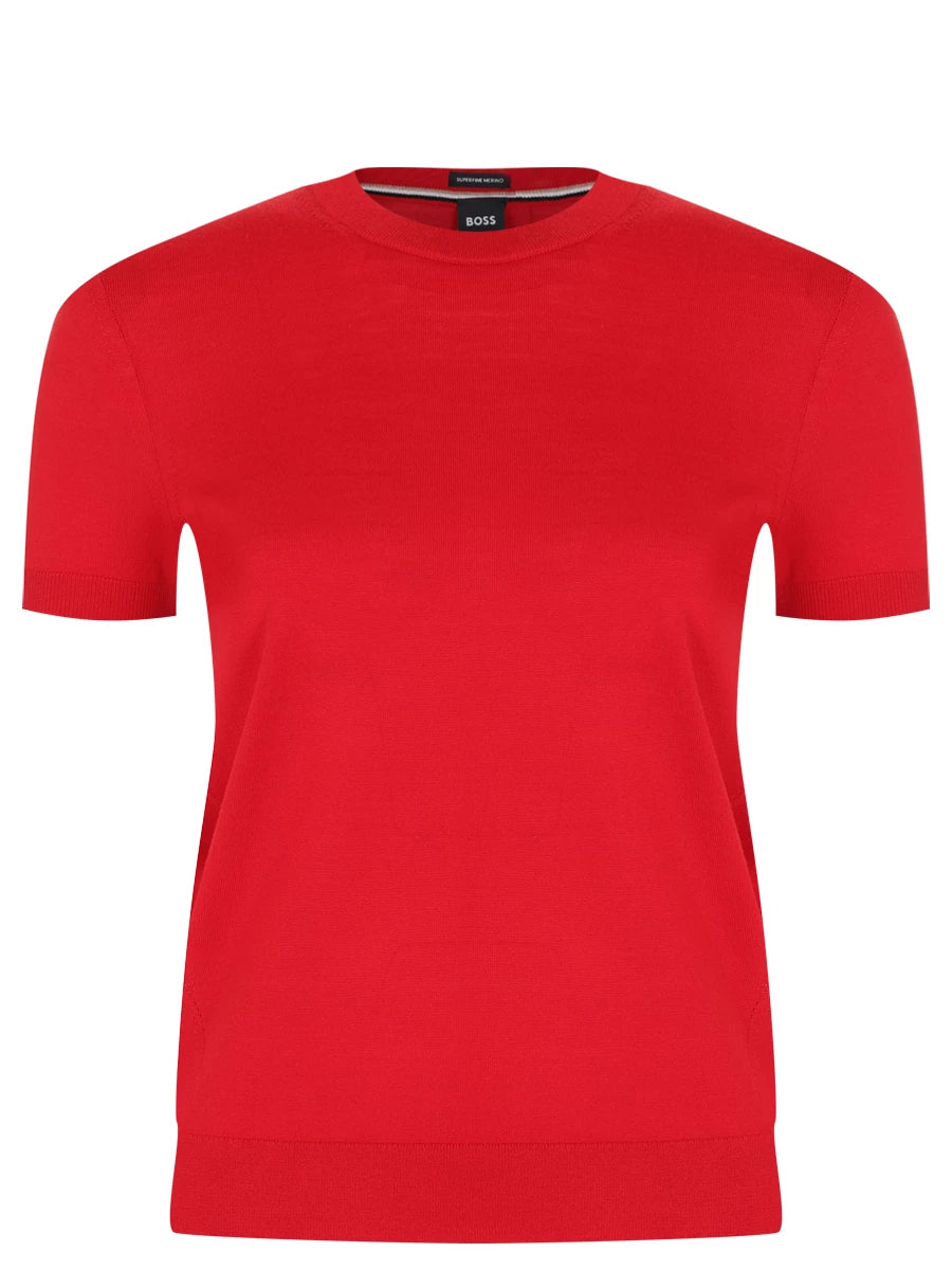 Camisola de manga curta em lã Merino