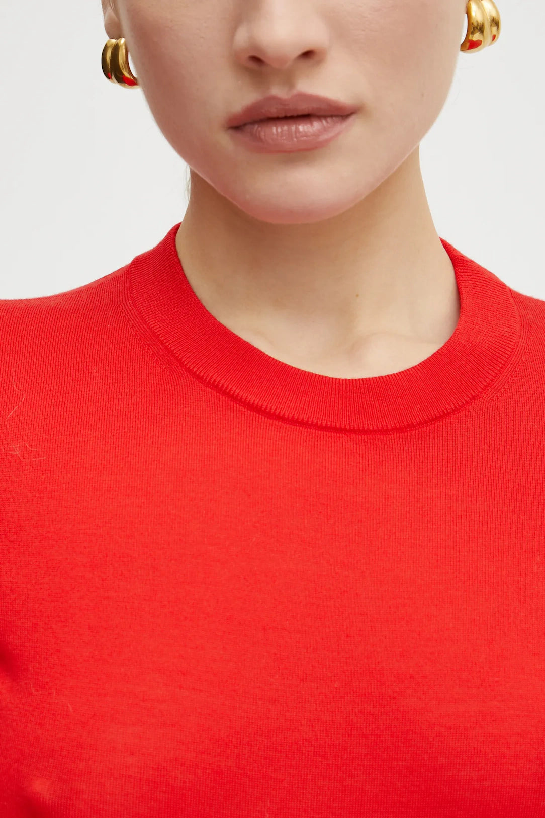 Camisola de manga curta em lã merino