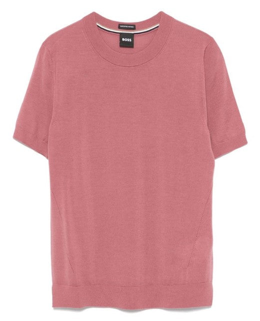 Camisola de manga curta em lã Merino