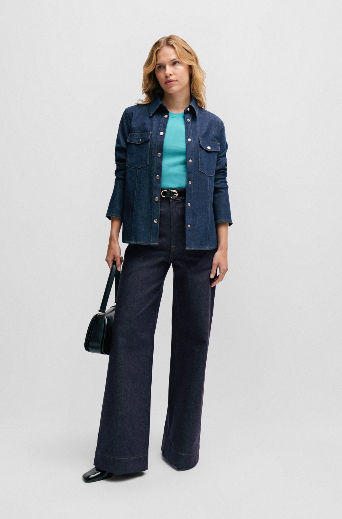 Camisola de manga curta em lã Merino