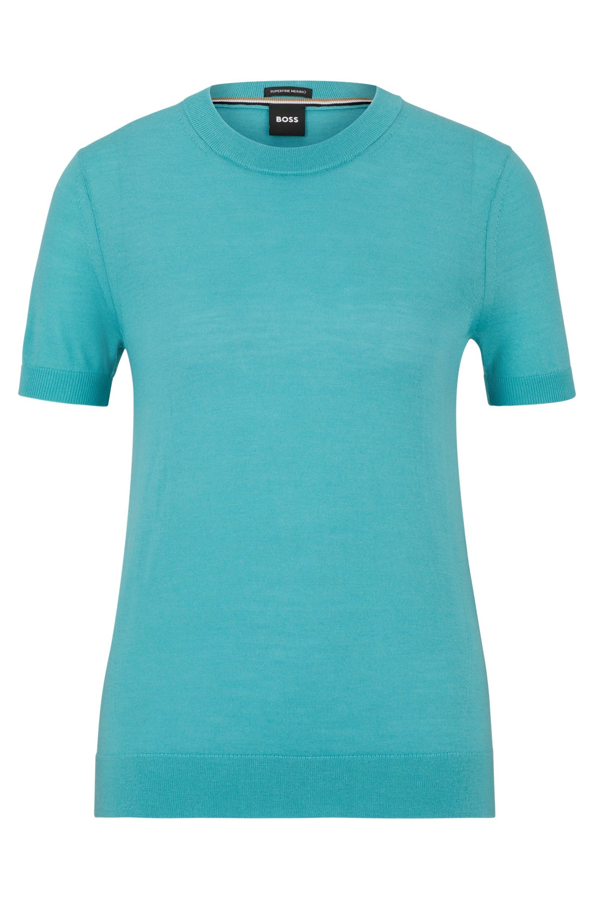 Camisola de manga curta em lã Merino