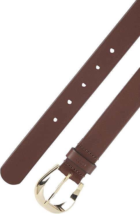 Cinto em pele com fivela dourada