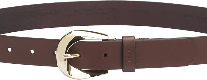 Cinto em pele com fivela dourada