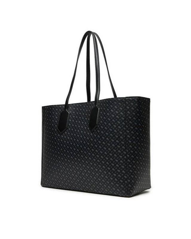 Saco tote em pele sintética com acabamento de logótipo em metal