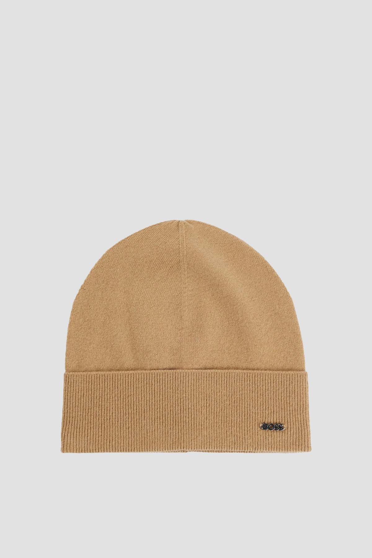 Gorro em lã e caxemira com logotipo em metal