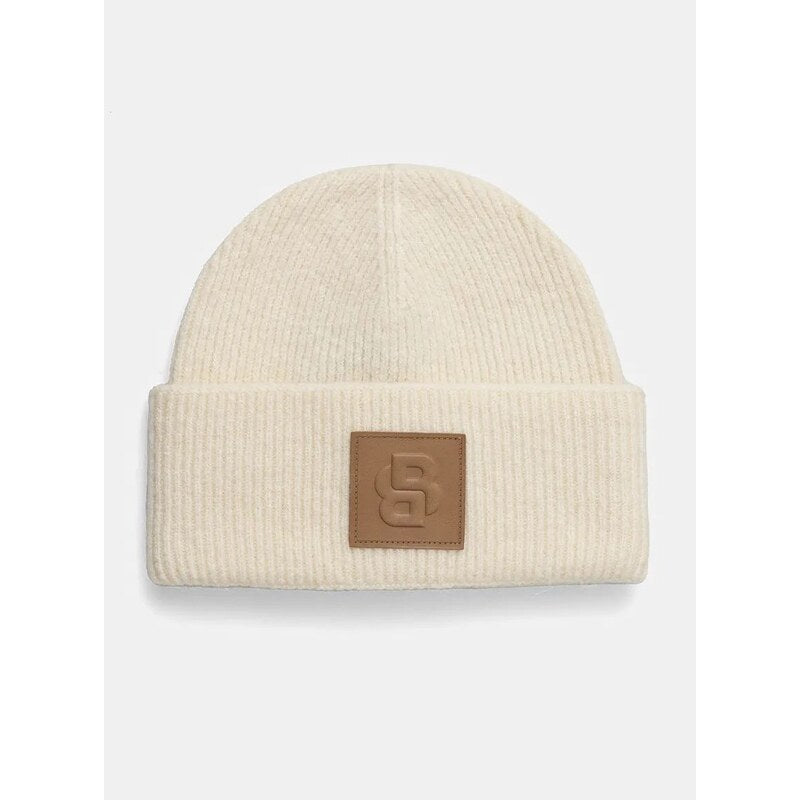 Gorro em lã e alpaca com monograma Double B - BOSS