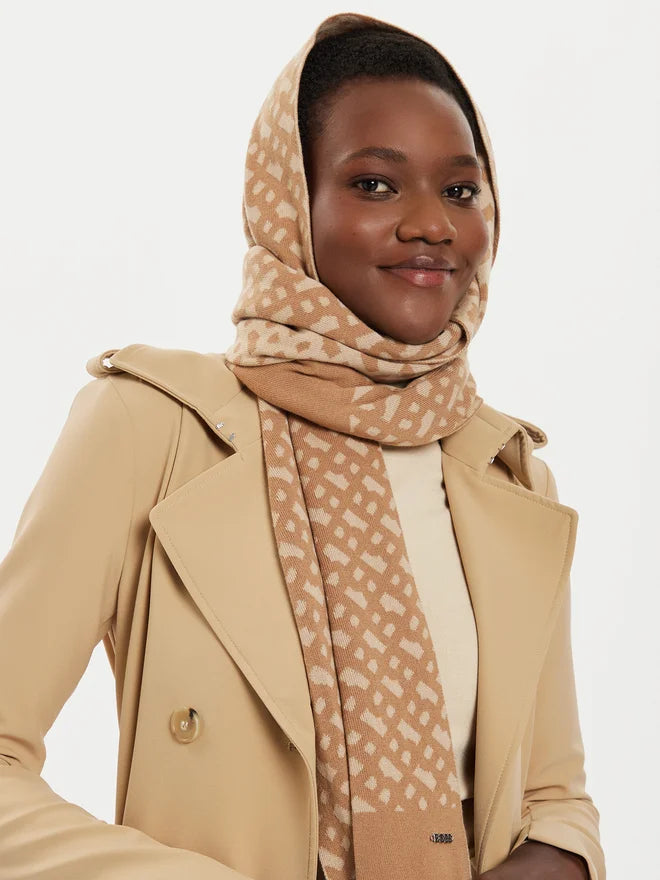 Cachecol com monograma numa mistura de algodão