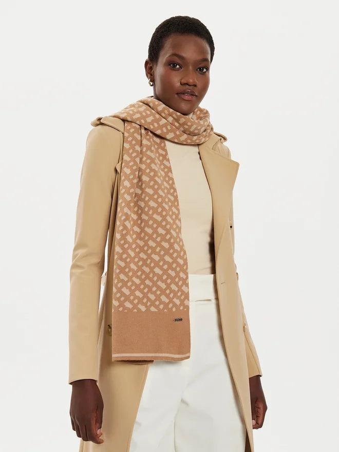 Cachecol com monograma numa mistura de algodão