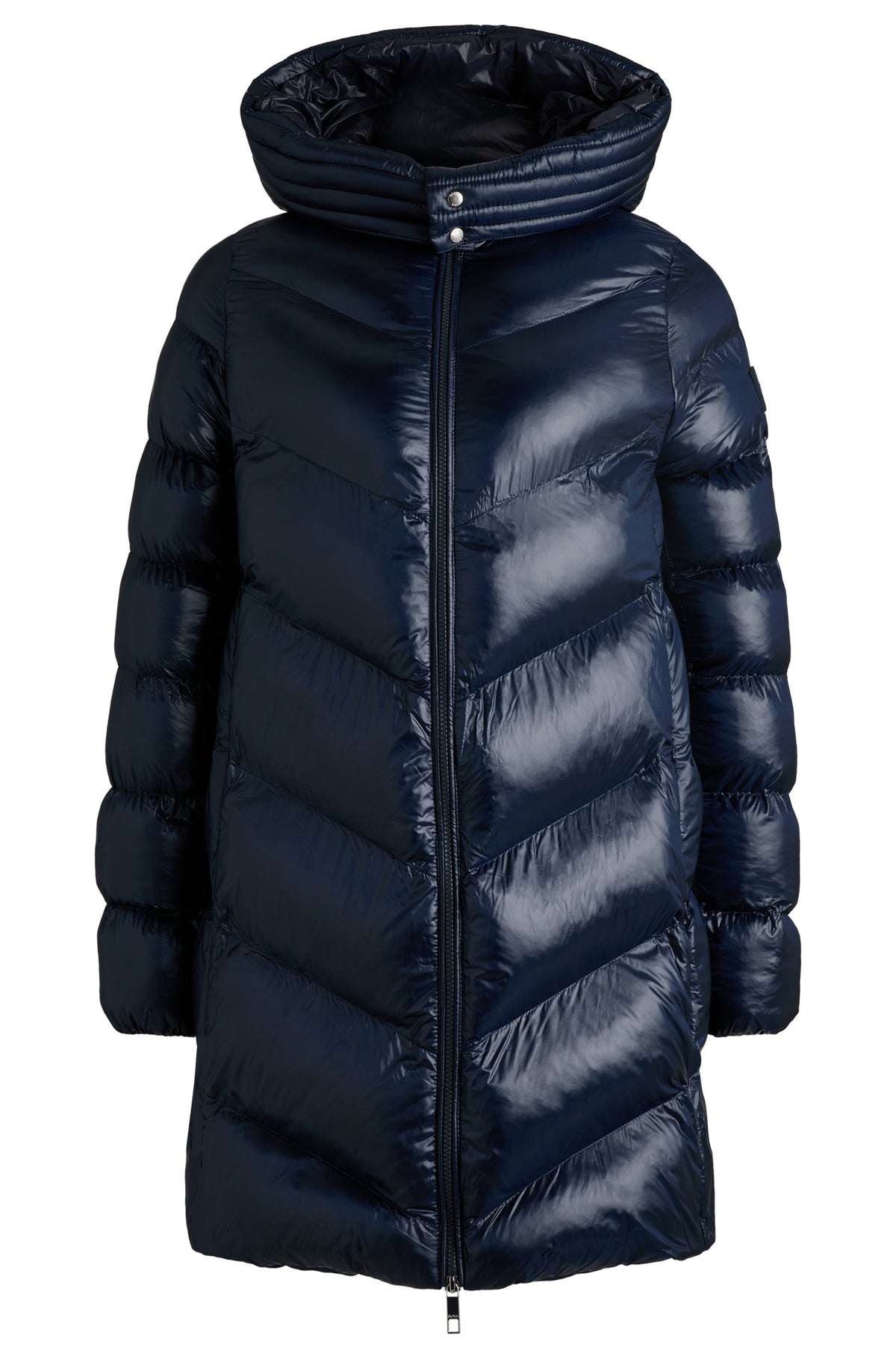 Casaco acolchoado e repelente à água com acabamentos polidos