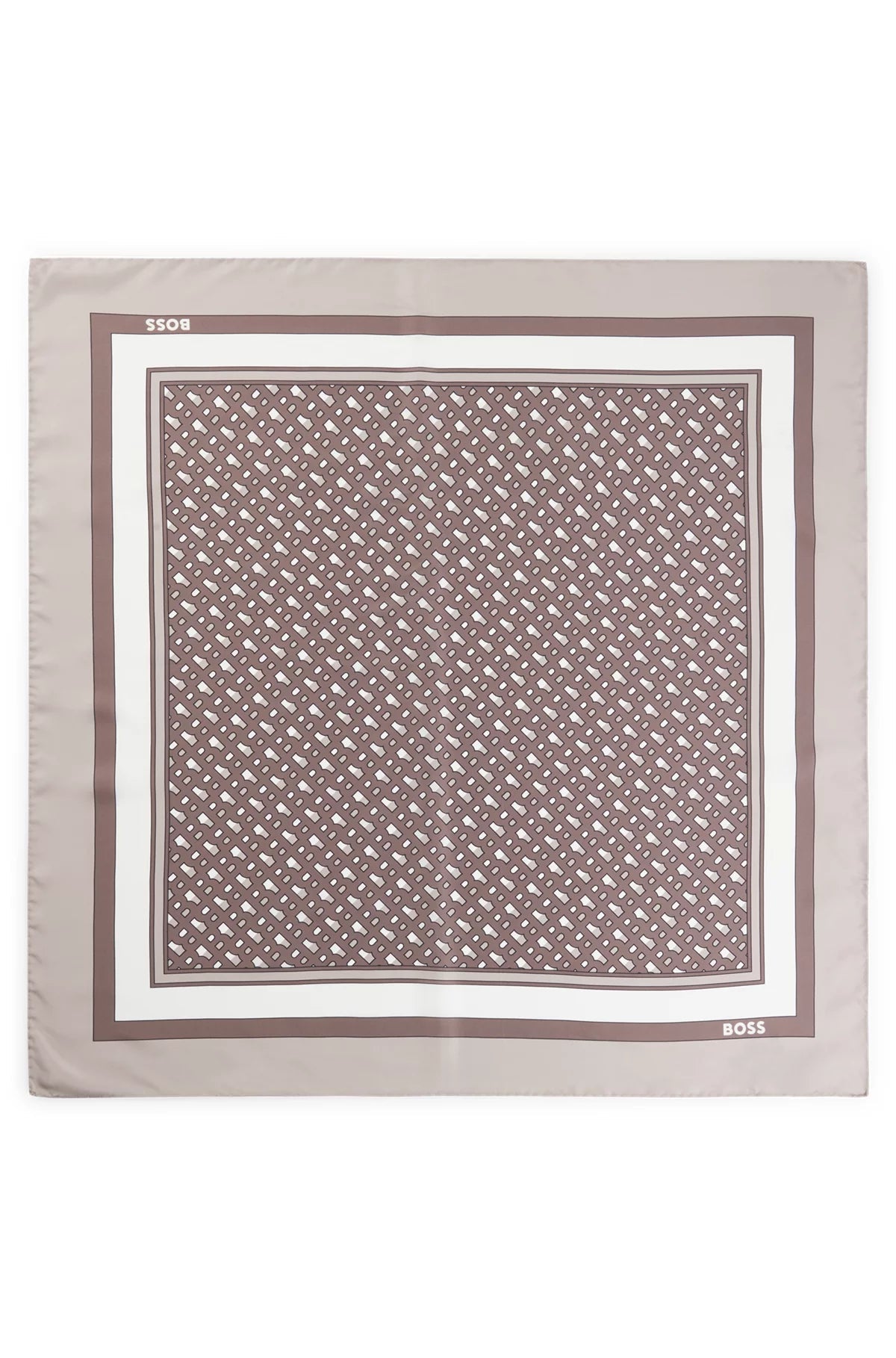 Lenço de fabrico italiano em sarja de seda estampada - BOSS