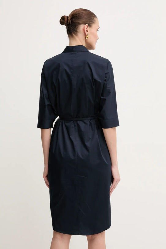 Vestido camiseiro de ajuste descontraído em algodão elástico - BOSS