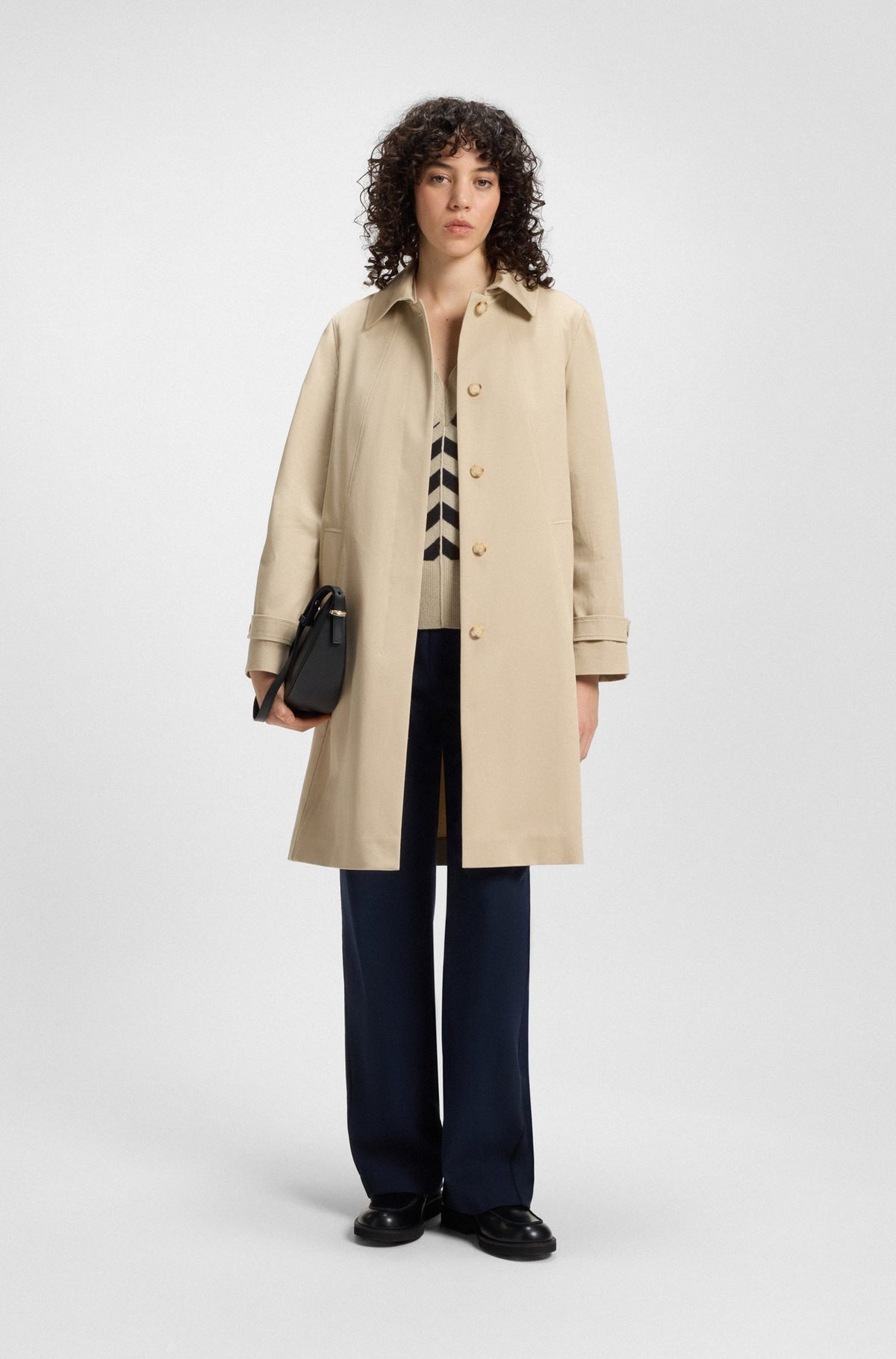 Camisola às riscas em lã e caxemira - BOSS