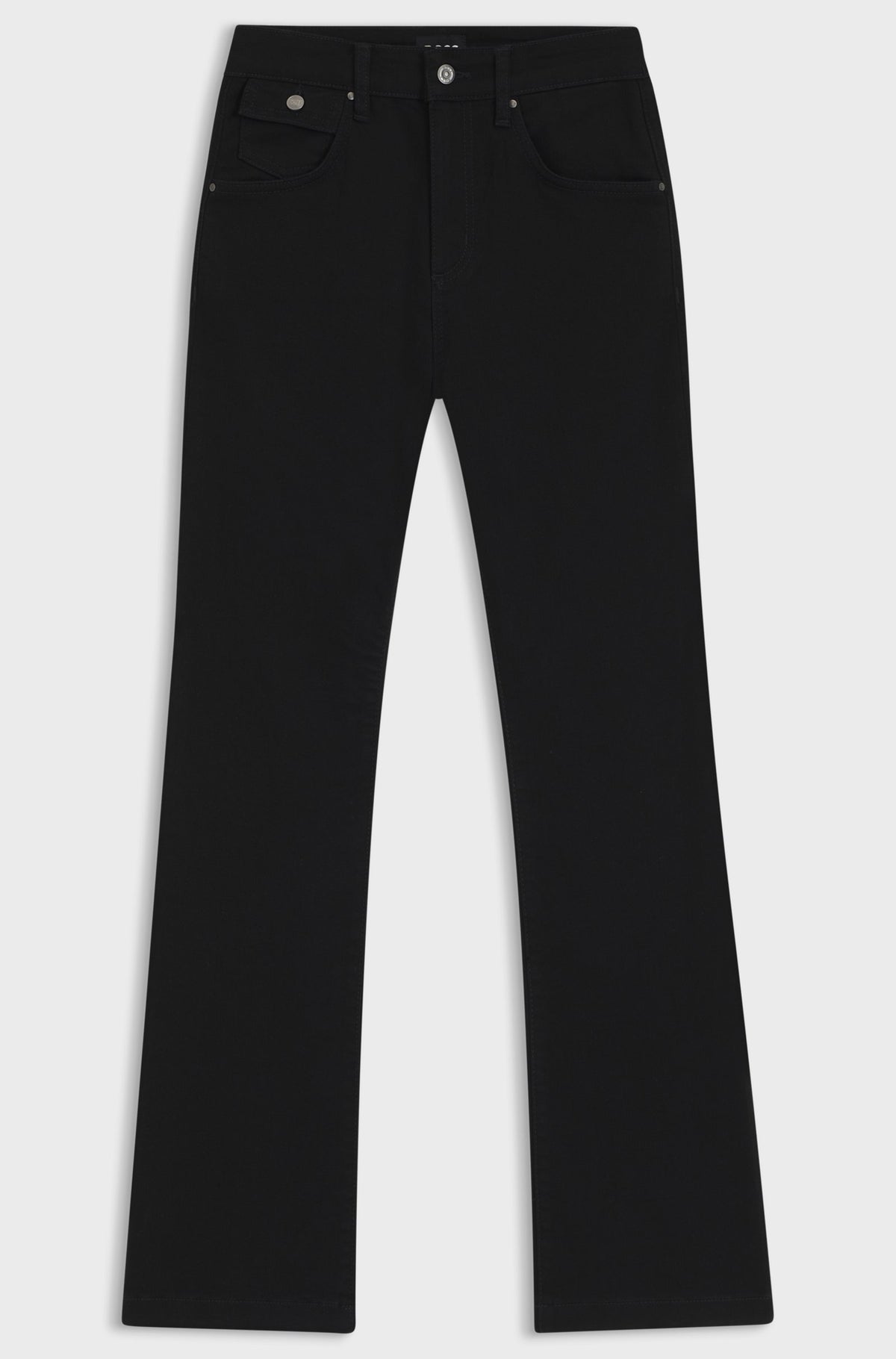 Calças de ganga bootcut em ganga elástica preta - BOSS