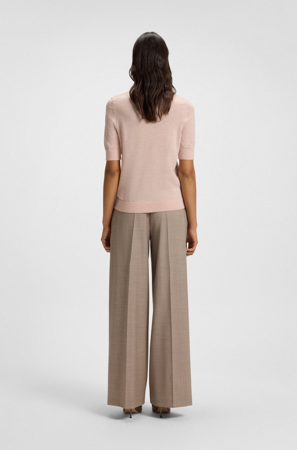 Camisola polo de lã merino com carcela de cinco botões - BOSS