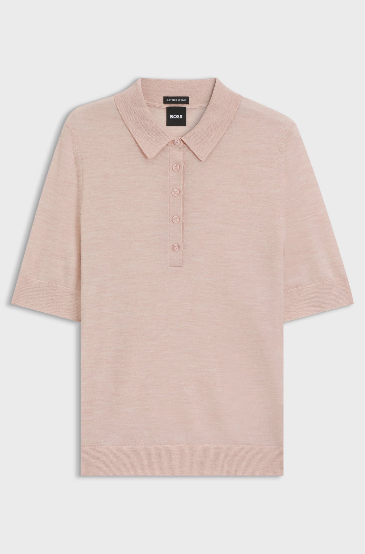 Camisola polo de lã merino com carcela de cinco botões - BOSS