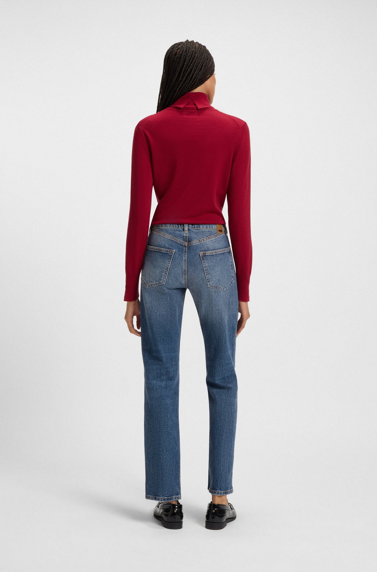 Calças de ganga de ajuste slim em ganga elástica confortável azul marmoreado - BOSS