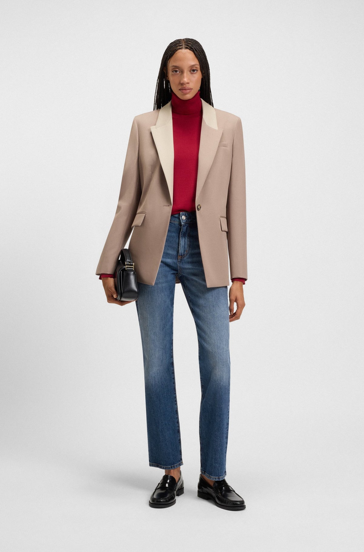 Calças de ganga de ajuste slim em ganga elástica confortável azul marmoreado - BOSS