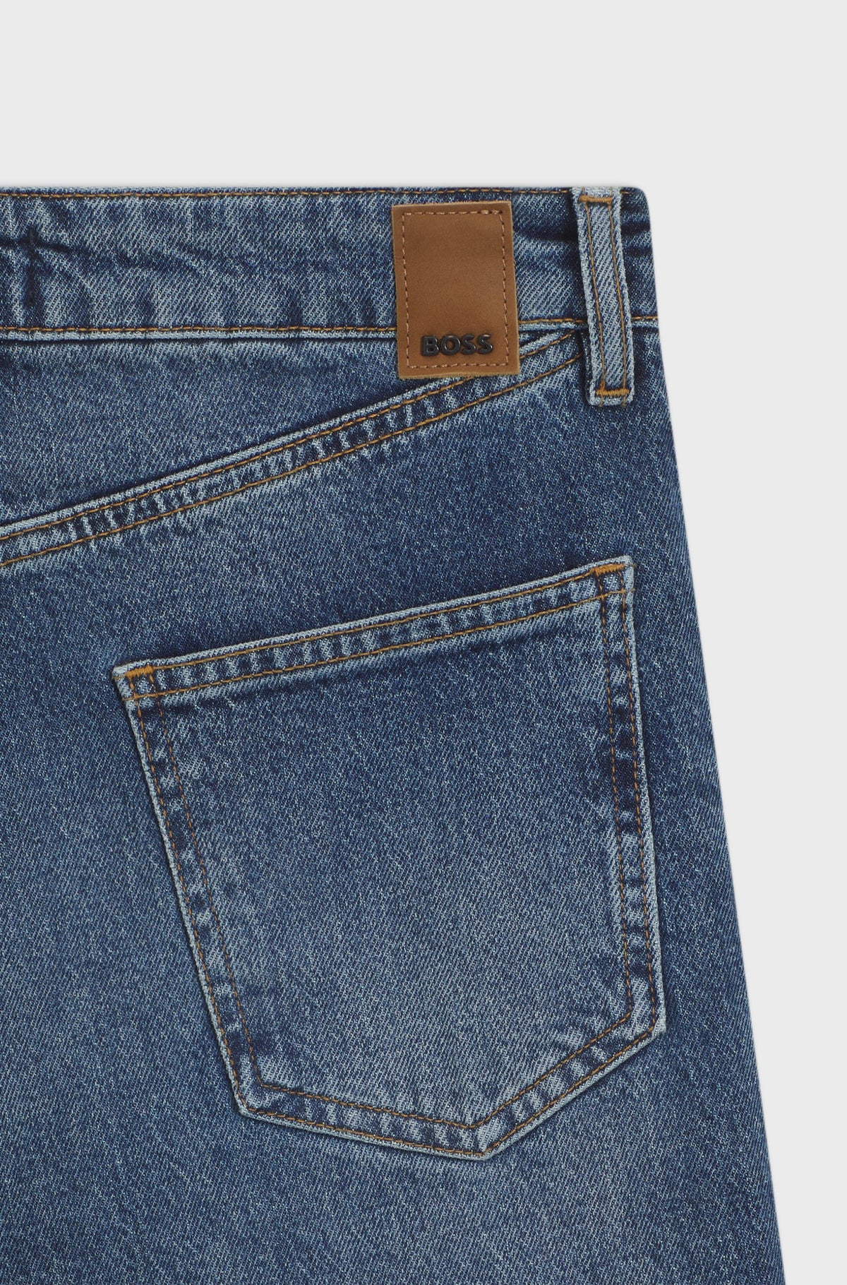 Calças de ganga de ajuste slim em ganga elástica confortável azul marmoreado - BOSS