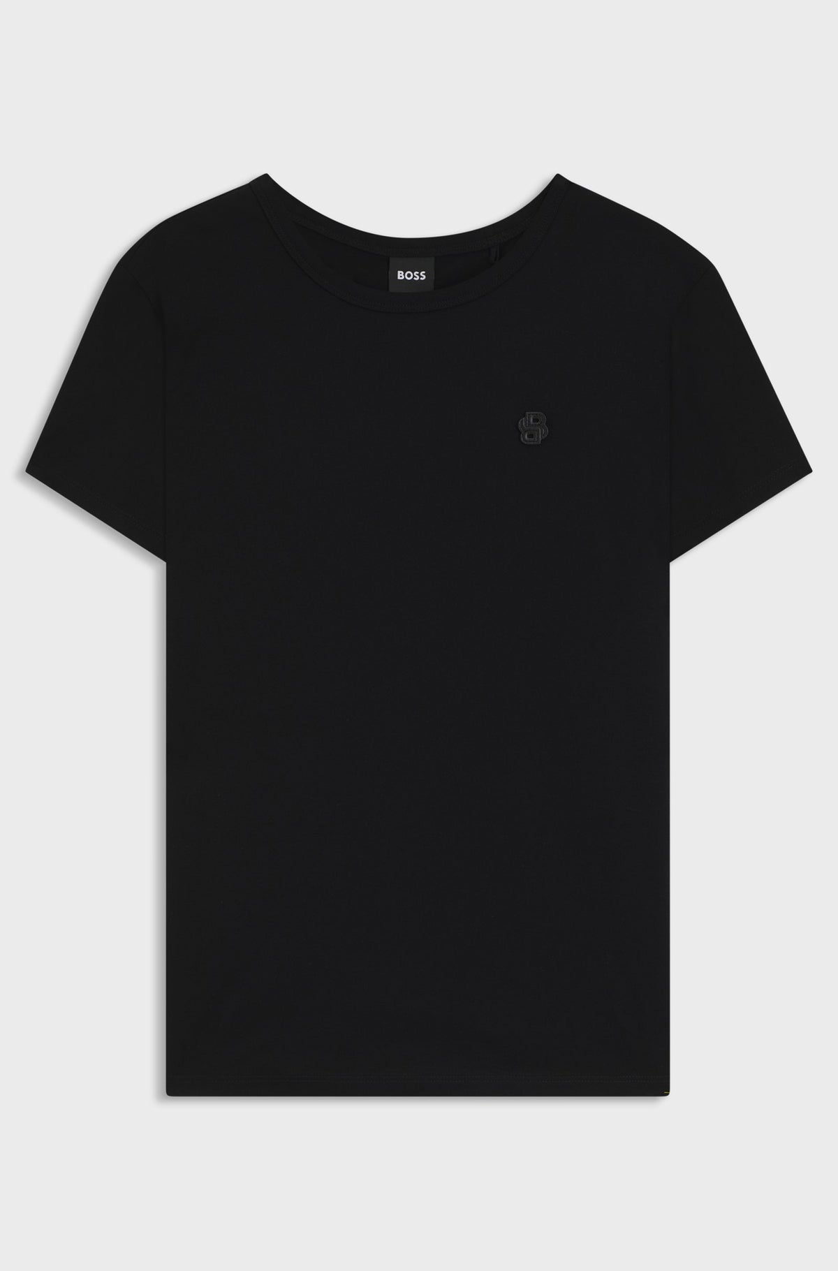 T-shirt de algodão mercerizado de ajuste slim com monograma Double B - BOSS